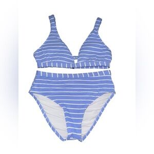 Nautica Blue and White Striped Bikini